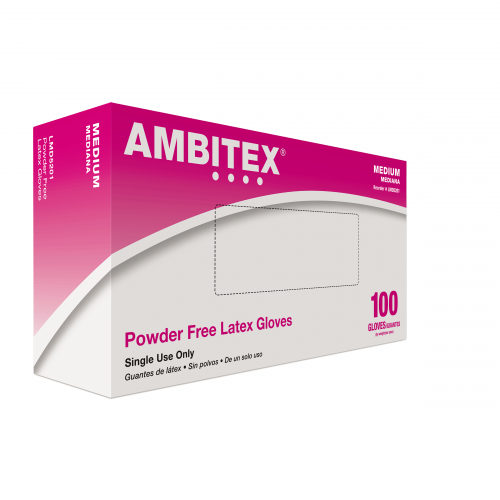 Ambitex® Cream Latex Gloves, Medium (case of 10)
