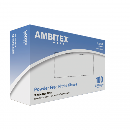 Ambitex® Blue Select Nitrile Exam Gloves, Large (case of 10)