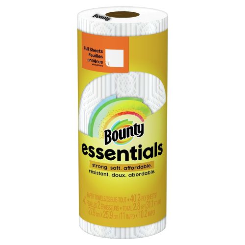 Bounty Essentials Paper Towels, White, 30 Regular Rolls, Individually Wrapped (case of 30)