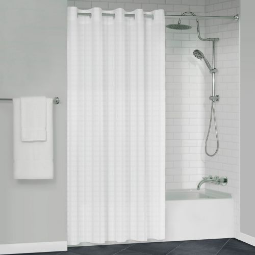 Simply Supplies Protect360 Boxed Stripe Hook Free Shower Curtain