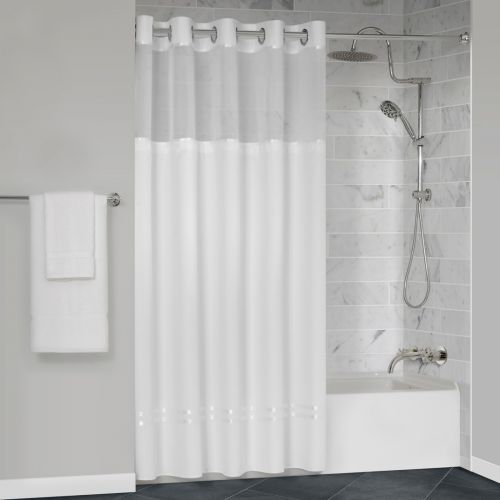 Protect360° Satin Ribbon Hook Free Shower Curtain