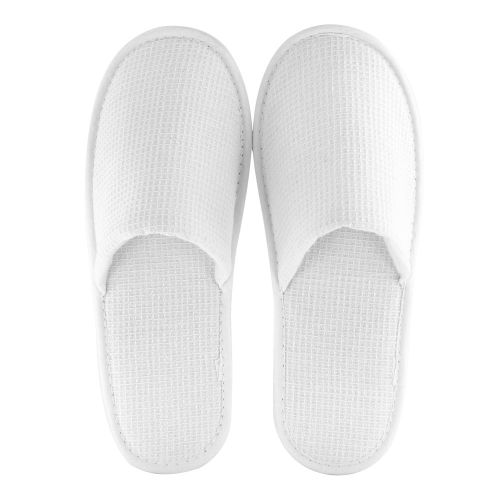 White Waffle Weave Slippers