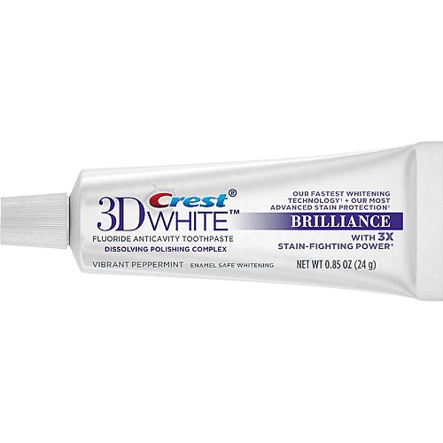  Crest 3D White Brilliance Teeth Whitening Toothpaste, Vibrant Peppermint, 0.85 oz (case of 72)