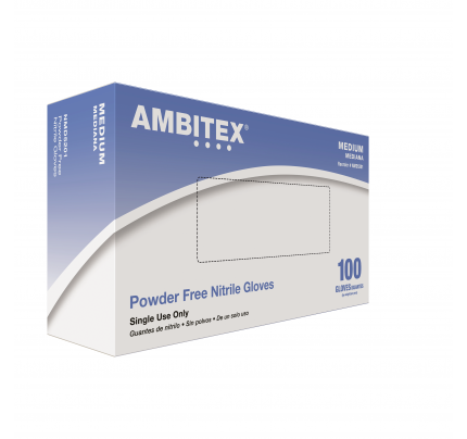 Ambitex® Blue Select Nitrile Exam Gloves, Medium (case of 10)