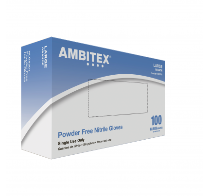 Ambitex® Blue Select Nitrile Exam Gloves, Large (case of 10)