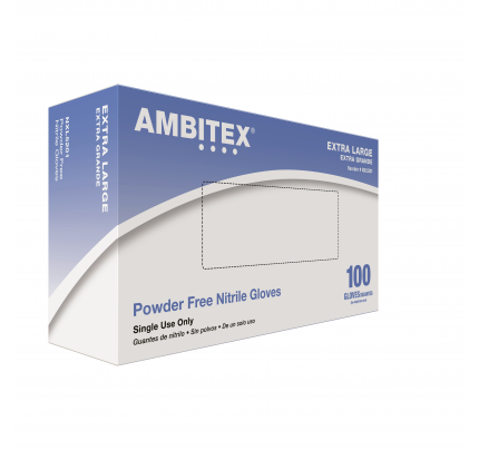 Ambitex® Blue Select Nitrile Exam Gloves, Extra Large (case of 10)